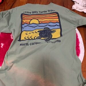 Green Graphic T-Shirt with Turtle Design